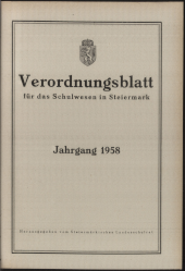 Verordnungsblatt für das Schulwesen in Steiermark 1958bl01 Seite: 1