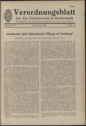 Verordnungsblatt für das Schulwesen in Steiermark 19611015 Seite: 1