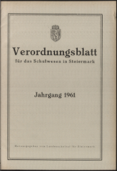 Verordnungsblatt für das Schulwesen in Steiermark 1961bl01 Seite: 1