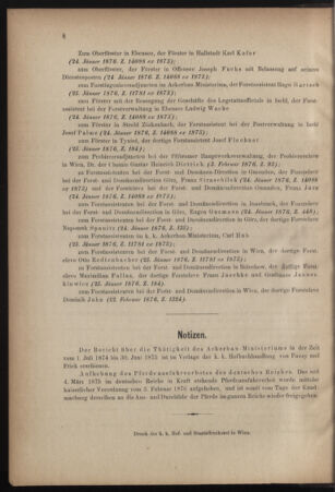 Verordnungsblatt für den Dienstbereich des k.k. Ackerbau-Ministeriums. Red. im k.k. Ackerbau-Ministerium 18760301 Seite: 8