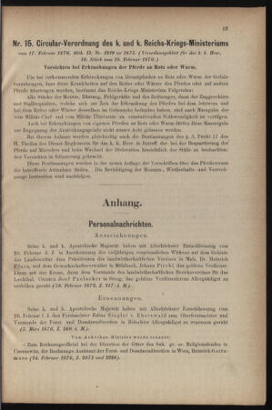 Verordnungsblatt für den Dienstbereich des k.k. Ackerbau-Ministeriums. Red. im k.k. Ackerbau-Ministerium 18760310 Seite: 5