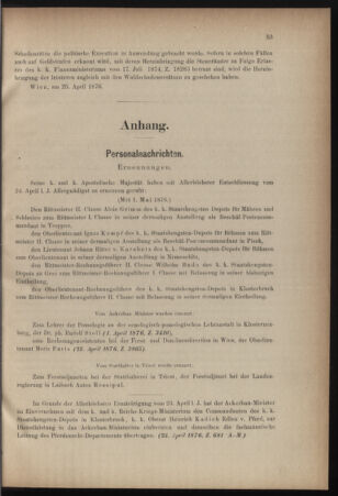 Verordnungsblatt für den Dienstbereich des k.k. Ackerbau-Ministeriums. Red. im k.k. Ackerbau-Ministerium 18760501 Seite: 5