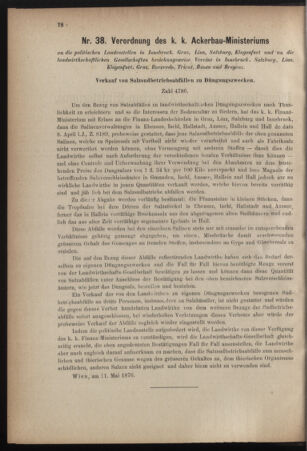 Verordnungsblatt für den Dienstbereich des k.k. Ackerbau-Ministeriums. Red. im k.k. Ackerbau-Ministerium 18760612 Seite: 2