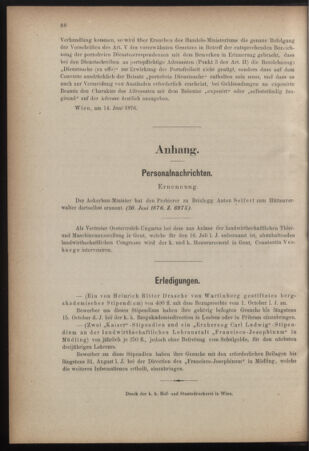 Verordnungsblatt für den Dienstbereich des k.k. Ackerbau-Ministeriums. Red. im k.k. Ackerbau-Ministerium 18760705 Seite: 4