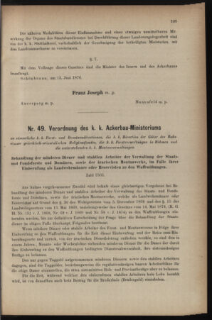 Verordnungsblatt für den Dienstbereich des k.k. Ackerbau-Ministeriums. Red. im k.k. Ackerbau-Ministerium 18760723 Seite: 5