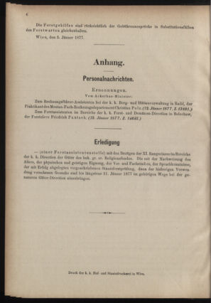 Verordnungsblatt für den Dienstbereich des k.k. Ackerbau-Ministeriums. Red. im k.k. Ackerbau-Ministerium 18770116 Seite: 6