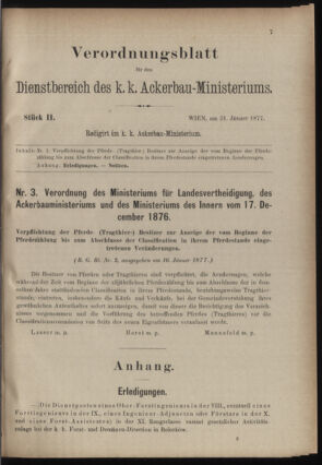 Verordnungsblatt für den Dienstbereich des k.k. Ackerbau-Ministeriums. Red. im k.k. Ackerbau-Ministerium 18770131 Seite: 1