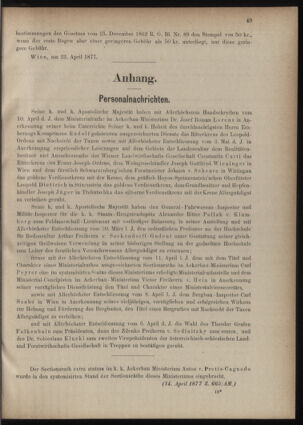 Verordnungsblatt für den Dienstbereich des k.k. Ackerbau-Ministeriums. Red. im k.k. Ackerbau-Ministerium 18770518 Seite: 3