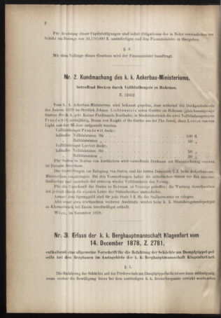 Verordnungsblatt für den Dienstbereich des k.k. Ackerbau-Ministeriums. Red. im k.k. Ackerbau-Ministerium 18790118 Seite: 2