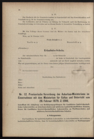 Verordnungsblatt für den Dienstbereich des k.k. Ackerbau-Ministeriums. Red. im k.k. Ackerbau-Ministerium 18790401 Seite: 4