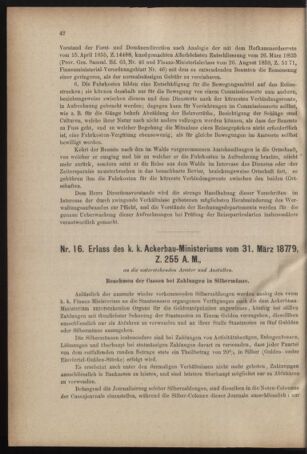 Verordnungsblatt für den Dienstbereich des k.k. Ackerbau-Ministeriums. Red. im k.k. Ackerbau-Ministerium 18790406 Seite: 2