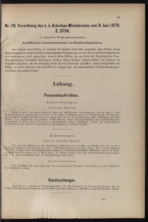 Verordnungsblatt für den Dienstbereich des k.k. Ackerbau-Ministeriums. Red. im k.k. Ackerbau-Ministerium 18790702 Seite: 11