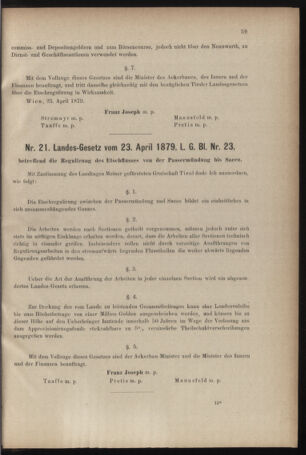 Verordnungsblatt für den Dienstbereich des k.k. Ackerbau-Ministeriums. Red. im k.k. Ackerbau-Ministerium 18790702 Seite: 3