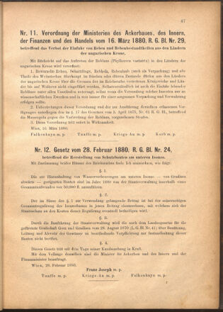 Verordnungsblatt für den Dienstbereich des k.k. Ackerbau-Ministeriums. Red. im k.k. Ackerbau-Ministerium 18800328 Seite: 9