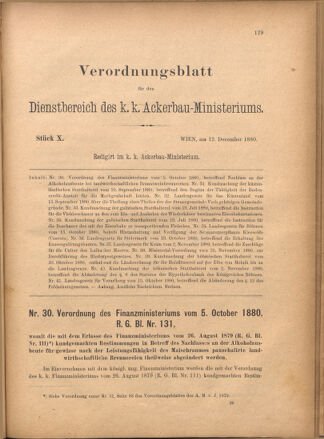 Verordnungsblatt für den Dienstbereich des k.k. Ackerbau-Ministeriums. Red. im k.k. Ackerbau-Ministerium 18801212 Seite: 1