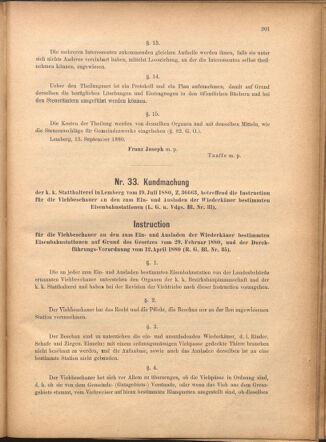 Verordnungsblatt für den Dienstbereich des k.k. Ackerbau-Ministeriums. Red. im k.k. Ackerbau-Ministerium 18801212 Seite: 23