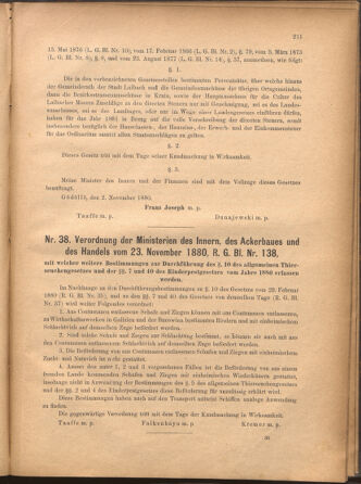 Verordnungsblatt für den Dienstbereich des k.k. Ackerbau-Ministeriums. Red. im k.k. Ackerbau-Ministerium 18801212 Seite: 33