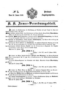 Kaiserlich-königliches Armee-Verordnungsblatt: Personal-Angelegenheiten 18590120 Seite: 1