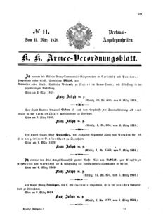 Kaiserlich-königliches Armee-Verordnungsblatt: Personal-Angelegenheiten 18590311 Seite: 1