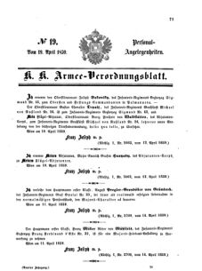 Kaiserlich-königliches Armee-Verordnungsblatt: Personal-Angelegenheiten 18590419 Seite: 1