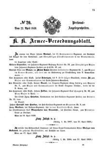 Kaiserlich-königliches Armee-Verordnungsblatt: Personal-Angelegenheiten 18590422 Seite: 1