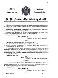 Kaiserlich-königliches Armee-Verordnungsblatt: Personal-Angelegenheiten 18590504 Seite: 1