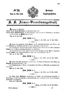 Kaiserlich-königliches Armee-Verordnungsblatt: Personal-Angelegenheiten 18590525 Seite: 1