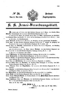 Kaiserlich-königliches Armee-Verordnungsblatt: Personal-Angelegenheiten 18590531 Seite: 1