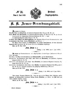 Kaiserlich-königliches Armee-Verordnungsblatt: Personal-Angelegenheiten 18590606 Seite: 1