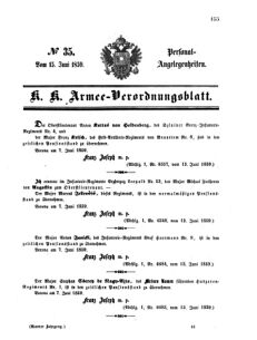 Kaiserlich-königliches Armee-Verordnungsblatt: Personal-Angelegenheiten 18590615 Seite: 1