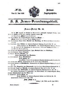 Kaiserlich-königliches Armee-Verordnungsblatt: Personal-Angelegenheiten 18590622 Seite: 1