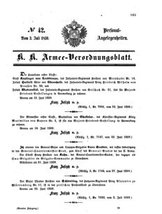 Kaiserlich-königliches Armee-Verordnungsblatt: Personal-Angelegenheiten 18590703 Seite: 1