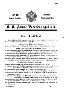 Kaiserlich-königliches Armee-Verordnungsblatt: Personal-Angelegenheiten 18590713 Seite: 5