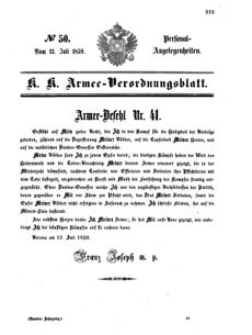 Kaiserlich-königliches Armee-Verordnungsblatt: Personal-Angelegenheiten 18590713 Seite: 7