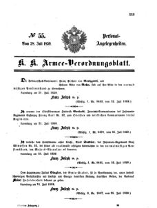 Kaiserlich-königliches Armee-Verordnungsblatt: Personal-Angelegenheiten 18590728 Seite: 1