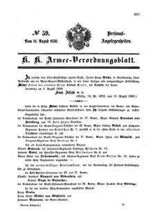 Kaiserlich-königliches Armee-Verordnungsblatt: Personal-Angelegenheiten 18590814 Seite: 1