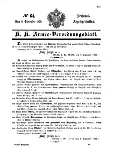 Kaiserlich-königliches Armee-Verordnungsblatt: Personal-Angelegenheiten 18590908 Seite: 1