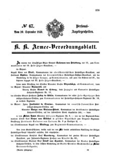 Kaiserlich-königliches Armee-Verordnungsblatt: Personal-Angelegenheiten 18590920 Seite: 1