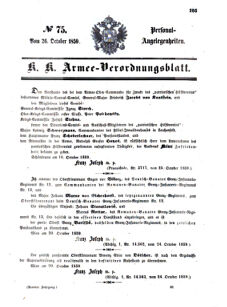 Kaiserlich-königliches Armee-Verordnungsblatt: Personal-Angelegenheiten 18591026 Seite: 1