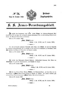 Kaiserlich-königliches Armee-Verordnungsblatt: Personal-Angelegenheiten 18591030 Seite: 1