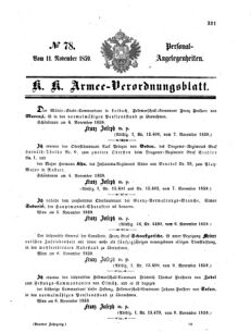 Kaiserlich-königliches Armee-Verordnungsblatt: Personal-Angelegenheiten 18591111 Seite: 1