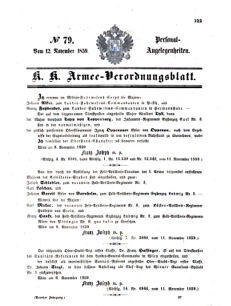 Kaiserlich-königliches Armee-Verordnungsblatt: Personal-Angelegenheiten 18591112 Seite: 1