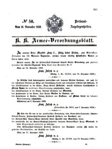 Kaiserlich-königliches Armee-Verordnungsblatt: Personal-Angelegenheiten 18591116 Seite: 1