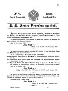 Kaiserlich-königliches Armee-Verordnungsblatt: Personal-Angelegenheiten 18591216 Seite: 1