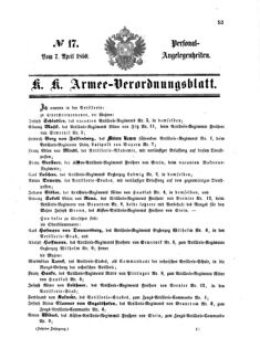 Kaiserlich-königliches Armee-Verordnungsblatt: Personal-Angelegenheiten 18600403 Seite: 3