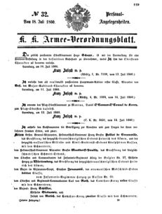 Kaiserlich-königliches Armee-Verordnungsblatt: Personal-Angelegenheiten 18600718 Seite: 1