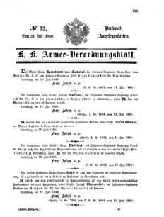 Kaiserlich-königliches Armee-Verordnungsblatt: Personal-Angelegenheiten 18600726 Seite: 1