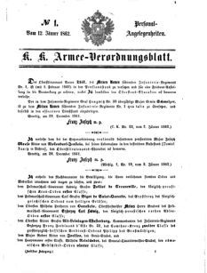 Kaiserlich-königliches Armee-Verordnungsblatt: Personal-Angelegenheiten