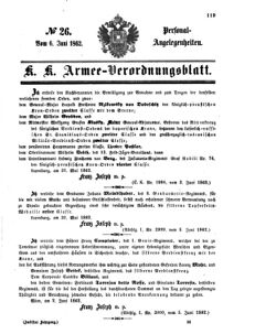 Kaiserlich-königliches Armee-Verordnungsblatt: Personal-Angelegenheiten 18620606 Seite: 1