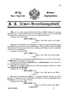 Kaiserlich-königliches Armee-Verordnungsblatt: Personal-Angelegenheiten 18620802 Seite: 1